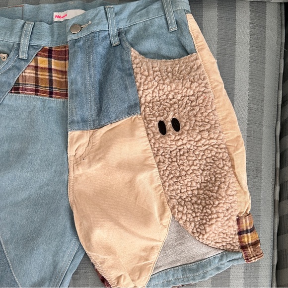Issey Miyake Nē-net Patchwork Denim Shorts size 2 Women’s Rare Japanese - Picture 9 of 9